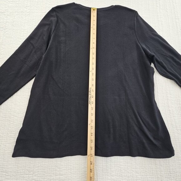 Kim Rogers Perfectly Soft Tee NEW Women's XXL Deep Black 3/4 Length Sleeve NWT - Picture 12 of 13